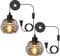 ZMH Pendelleuchte Vintage Hängelamp Schalter Stecker - 2ER Vintage Schwarz Industrial Esstisch Hängeleuchte E27 Retro 1 Flammig 1.5M für Esszimmer Schlafzimmer Wohnzimmer Küche