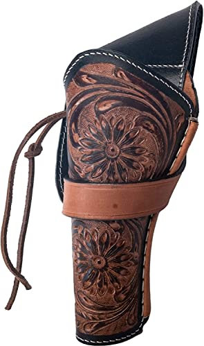 Hulara Full Grain Buff Leather Cross Draw Holster Gun Holder 22 .38/357 .44/45 Cal Revolver Gun Western Holster Fit 4 to 8 Revolver Holster