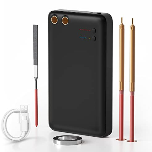 Battery Spot Welder, 11 Gears Adjustable 5000mAh Spot Welder, Automatic and Manual Modes Mini Spot Welder, Spot Welder for 18650 Battery,Build Battery Packs,Repair Ebike Pack(2M Nickle Sheet)