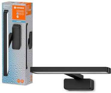 Ledvance Badezimmer Spegielleuchte mit Click-CCT Funktion, 7W, schwarz, 400mm Länge, Lichtfarbe per Klick von warmweiß auf kaltweiß änderbar (3000 + 4000K), für Feuchträume geeignet (IP44)