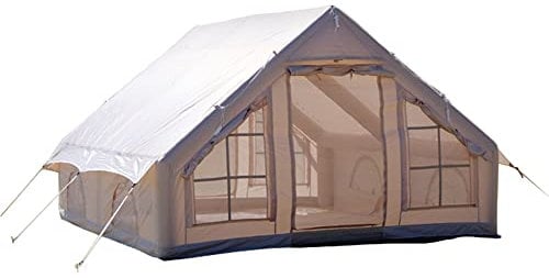 SilteD Aufblasbares Campingzelt für den Außenbereich mit Luftpumpe, Glamping-Zelte für 5–8 Personen, einfacher Aufbau, wasserdichtes Haus zum Angeln, Camping und Wandern