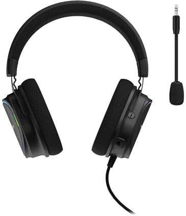 uRage Gaming-Headset SoundZ 800.7.1 V2, 7.1 Virtual Surround Sound, kabelgebundene Multi-Plattform Kopfhörer für PS5/PC, 2 m USB-Kabel, in Schwarz