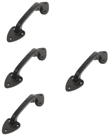 OSALADI 4 Stück Scheunentorgriff Schwarzes Scheunentor Küchentürgriffe Beschläge Für Scheunentore Scheunentor Zum Schieben Torgriffe Für Holz Türschnalle Schiebetür Gusseisen Hölzerne Tür