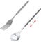 Wjelet 2Pcs Extendable Fork Spoon,Long Forks and Spoons Extends to 25, for BBQ, Fruit