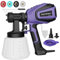 Farbsprüher für Farbe HVLP 700W, Elektrischer Sprühgerät mit 1200ML Tank, Durchfluss 1000ML/Min, 4 Düsen & 3 Sprühmuster, Einstellbarer Durchfluss, mit Reinigungs und Blasdüsen.