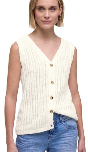 Street One Weste mit V-Neck und Knopfleiste off white 40