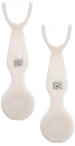 ARTIBETTER Portahilos Dental Reutilizable 2 Unidades, Mango Ergonómico Color Claro Soporte en Forma Limpieza Interdental, Herramienta Compacta para Cuidado Bucal y Viaje