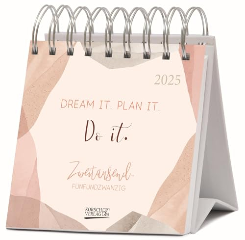 Plan it 2025: Aufstellbarer Typo-Art Postkartenkalender. Jede Woche ein neuer Spruch. Hochwertiger Wochenkalender für den Schreibtisch
