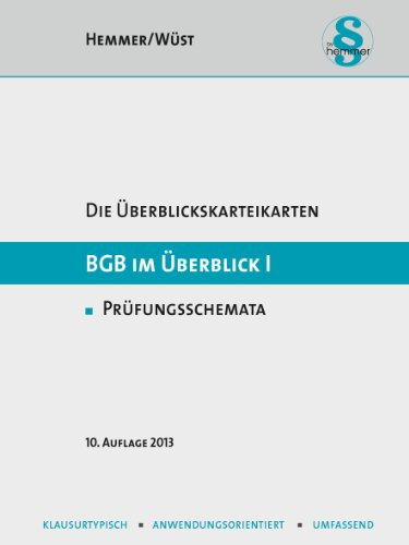 BGB im Überblick 1. Übersichtskarten: Zivilrecht. BGB AT. Schuldrecht. Sachenrecht (Karteikarten - Zivilrecht)