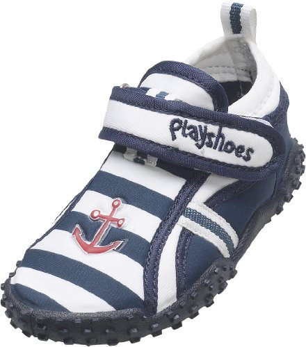 Playshoes Unisex Kinder Aquaschuhe Aqua-Schuhe Maritim, Marine Weiß Maritim, 18/19 EU