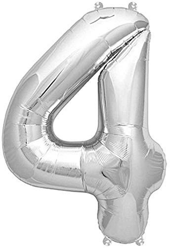 Rico Design GmbH & Co. KG Folienballon 4, Silber, ca. 36cm