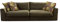 CAVADORE Big Sofa Fiona/ XXL-Couch mit tiefen Sitzflächen und weicher Polsterung / modernes Design / 274 x 90 x 112 / Samt grün