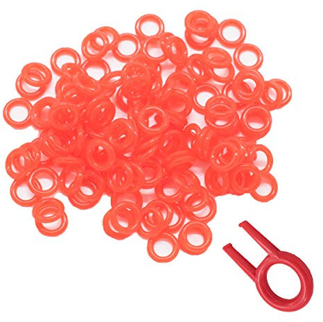 200pcs Rubber O-Ring Keyboard Switch Dampeners Make Your Mechanical Keyboard Quieter with Keycap Remover Suitable for Cherry MX Key Kit Dampers 40A-L-0.2mm Reduction (Red)