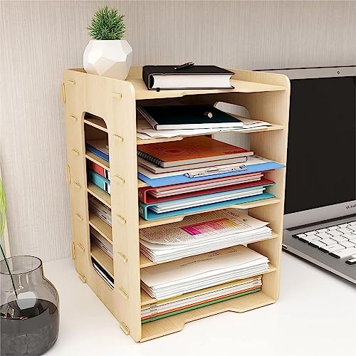 PUNCIA Organizer Ufficio Documenti in Legno a 7 Livelli Organizzatore da Scrivania Organizer da Ufficio Portadocumenti da Scrivania Porta Cartelline Porta Carta A4 Porta per Ufficio Casa e Scuola