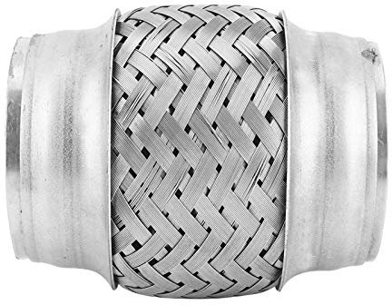 Soufflet D'échappement, Soufflet de Tuyau D'échappement Universel Tuyau Flexible de Tressage en Acier Inoxydable 2,5 Pouces de Diamètre 4 Pouces de Longueur