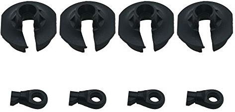 Plastic Heavy Duty Shock Rod End and Spring Cup Set (2 Pair) for Arrma 6S Kraton Outcast Typhon Big Rock Upgrade Parts