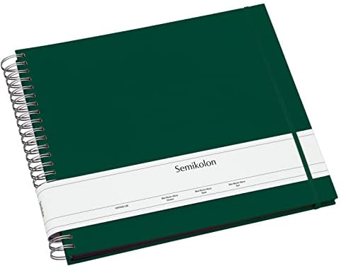 Semikolon 364012 Spiral Album Maxi Mucho - 34,5x30 cm - Fotoalbum, 90 Seiten schwarz, Spiral-Fotobuch, forest grün