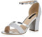 VAN HILL Damen Sandaletten Lack Riemchensandaletten Glitzer Metallic Schuhe Elegante High Heels Party Abendschuhe 155134 Silber Elegant 37