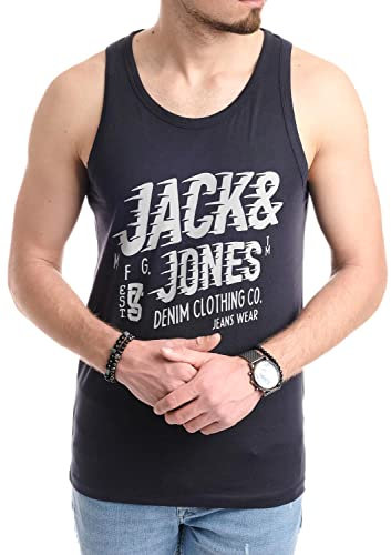 JACK & JONES Herren Tank-Tops Vielfältige Prints | Schmale Passform und atmungsaktive Baumwolle (Tt-Opt-2 (Nala TT, S))