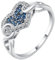Gualiy Trauringe Eheringe, Ring Frauen Versilbert Unendlichkeit Band Herz Form mit Blau Weiß Zirkonia Ring Größe 52 (16.6)