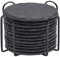 WEWINK PLUS Lot de 12 dessous de verre avec support en ardoise de 10,2 cm - Dessous de verre ronds en pierre noire avec dos anti-rayures pour bar, bricolage, cuisine, décoration d'intérieur
