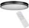 EGLO LED Deckenleuchte Orotava, runde Deckenlampe mit Kristall-Effekt, Aufbauleuchte dimmbar mit Fernbedienung, Metall und Kunststoff in Schwarz und Weiß, warmweiß-kaltweiß, Ø 39,5 cm