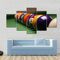 3D Bilder Wohnzimmer Wandbilder Modern Wandbild Leinwand Bilder 5 Teilig Farbe Billard Wanddekoration Design Wandkunst 5 Stücke Leinwand Kunstdruck Rahmenlos 100 X 50 Cm
