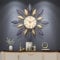 Warmiehomy Large Modern Wall Clock for Living Room - 55cm Decorative Vintage Metal Clock With Leaves Shaped Silent Non-Ticking Design for Bedroom, Office, Kitchen - Blue