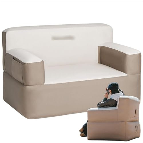 ZMIN Inflatable Sofa,Comfortable Inflatable Camping Chair,Camping Inflatable Stool Built in Pump for Indoor Bedroom Outdoor Travel Camping Picnic,A,137 * 85 * 80CM