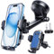 YRU 2025 Ultimate Car Phone Holder 90+LBS Strongest Suction & Military-Grade【Patent & Safety Certs】 Dash Window Vent Cradle Van Automobile Accessories for iPhone 16 Pro Max 15 14 Samsung,Light Blue