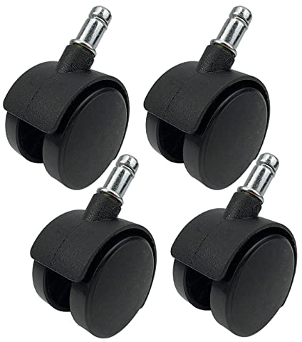 50 mm Ersatz-Lenkrollen aus Nylon und Kunststoff, Lenkrolle für Bürostühle, Gewindeschaft M11 x 21 mm, für Bürostühle, Drehstühle, Bodenschutz