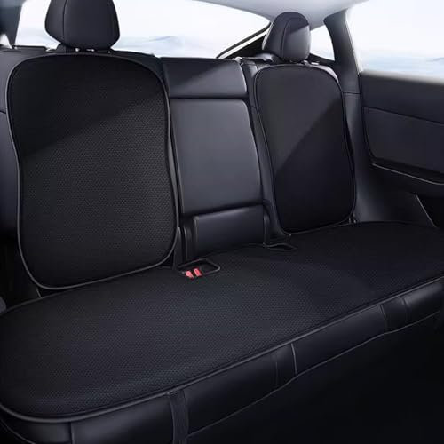 Ywooon Car Rear Seat Cover for Tesla Model Y 2020-2024 2025 Breathable Soft and Non-Slip - Comfort Seat Cushion for Driving Interior Accessories BlackIce,3PCS