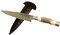 Genérico Cuchillo Artesanal de acero inoxidable 440 de 5,90 con mango de asta de ciervo y alpaca