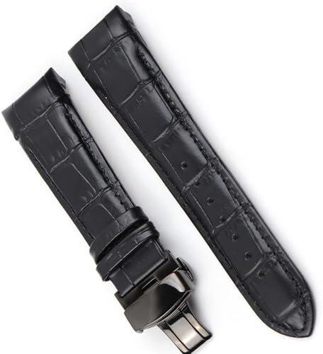hoosouk Lederarmband Mit Gebogenem Ende Für Tissot T035 Automatc Man Uhrenarmband Mit Stahlschnalle(7,23mm)