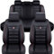 DEBAO Auto Sitzbezüge Set Autositzbezüge für Mercedes Benz GLK 220 CDI GLK 250 2008-2013 2014 2015, Vorne Und Hinten Leder Auto-Schonbezüge Wasserdicht Sitzschoner Zubehör,Black-Red