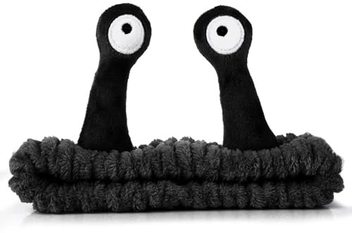 Sibba Gesichtswasch-Stirnband, Schnecken-Stirnbänder, Spa-Haarbänder, Make-up-Stirnbänder, niedliches Cartoon-Coral-Fleece, elastisches Stirnband, kreatives Haar-Accessoire zum Waschen von Gesicht,