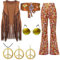 80er Jahre Outfit Herren Damen, Trainingsanzug 70er 80er Anzug, 80er Jahre Kostüm Mit Stirnband Armbänder Brille Paare, Retro Style Bad Taste Outfit Karneval 90er 80er Jahre Outfit Damen Sport Violet