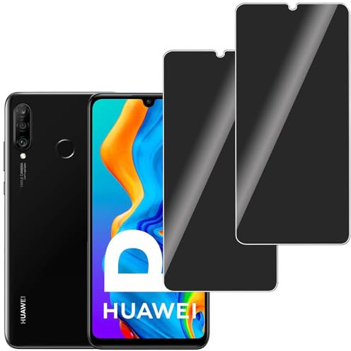 LERINNA 2 pièces, Confidentialité Protecteur d'Écran Verre Pour Huawei P30 Lite, sans Bulles, Anti Rayures, 9H Dureté Anti Espion Verre Trempé Protection écran Pour Huawei P30 Lite