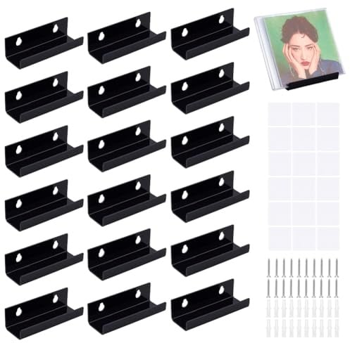 PH PandaHall 20 Sets Vinyl Record Regal Wandmontage, Schwarz Acryl Album Record Halter Anzeige Records Anzeige Regale für Album Lagerung, 10x3.5x2.9cm
