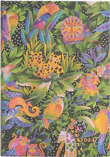 Paperblanks 12-Monatskalender 2024 Jungle Song | Verso | Midi (130 × 180 mm)