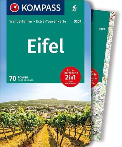 KOMPASS Wanderführer Eifel: Wanderführer mit Extra-Tourenkarte 1:100.000, 70 Touren, GPX-Daten zum Download.