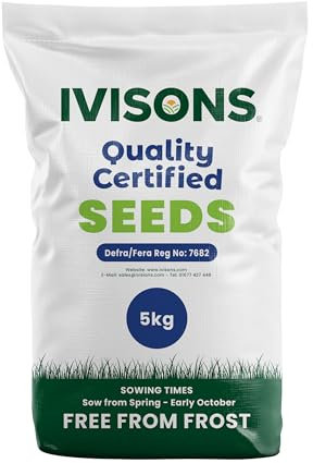 Ivisons 5 kg Hard Wearing Back Lawn Seed Grass Seed Play Areas Pets & Children Seeds