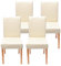 Mendler 4er-Set Esszimmerstuhl Stuhl Küchenstuhl Littau - Leder, Creme helle Beine
