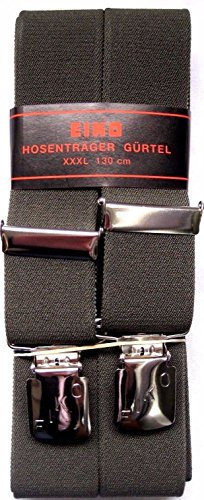 EIKO Premium Hosenträger 4er Clip Breite 3,6 cm oliv 150 cm