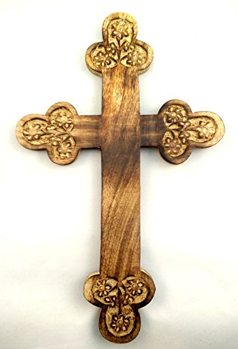Handgefertigtes christlich-griechisch-orthodoxes Holzkreuz geschnitzt / 1a