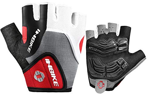 INBIKE Guantes MTB Hombre Guantes para Bicicleta Guantes Ciclismo Hombre Verano (Rojo,L)