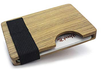 Hochwertiges Kreditkartenetui und Visitenkartenetui aus Holz | Sicher gegen herausfallen mit Verschluss | Auch für Visitenkarten geeignet | Original von WOODBI® (ohne Gravur)