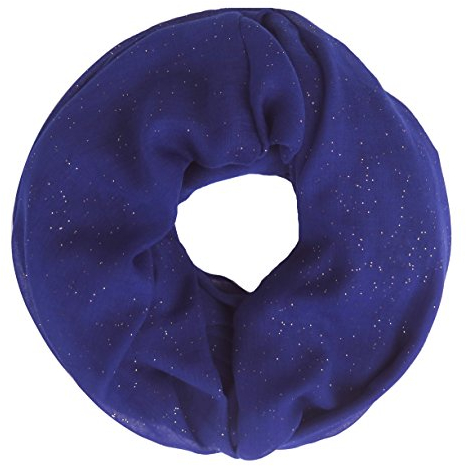 Lina & Lily Damen Loop Schal Rundschal Schlauchschal Glitzer (Königsblau)