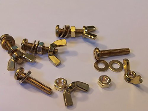 M4X20 BRASS PAN HEAD BOLTS NUTS & WASHERS & WING NUTS PACK 0F 5 BRASS SET SCREWS