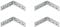 100x100x20mm 90 Degree Small/Large Steel Right Angle Metal L Shaped Bracket Corner Brace Fixing Shelf Support Repair x4